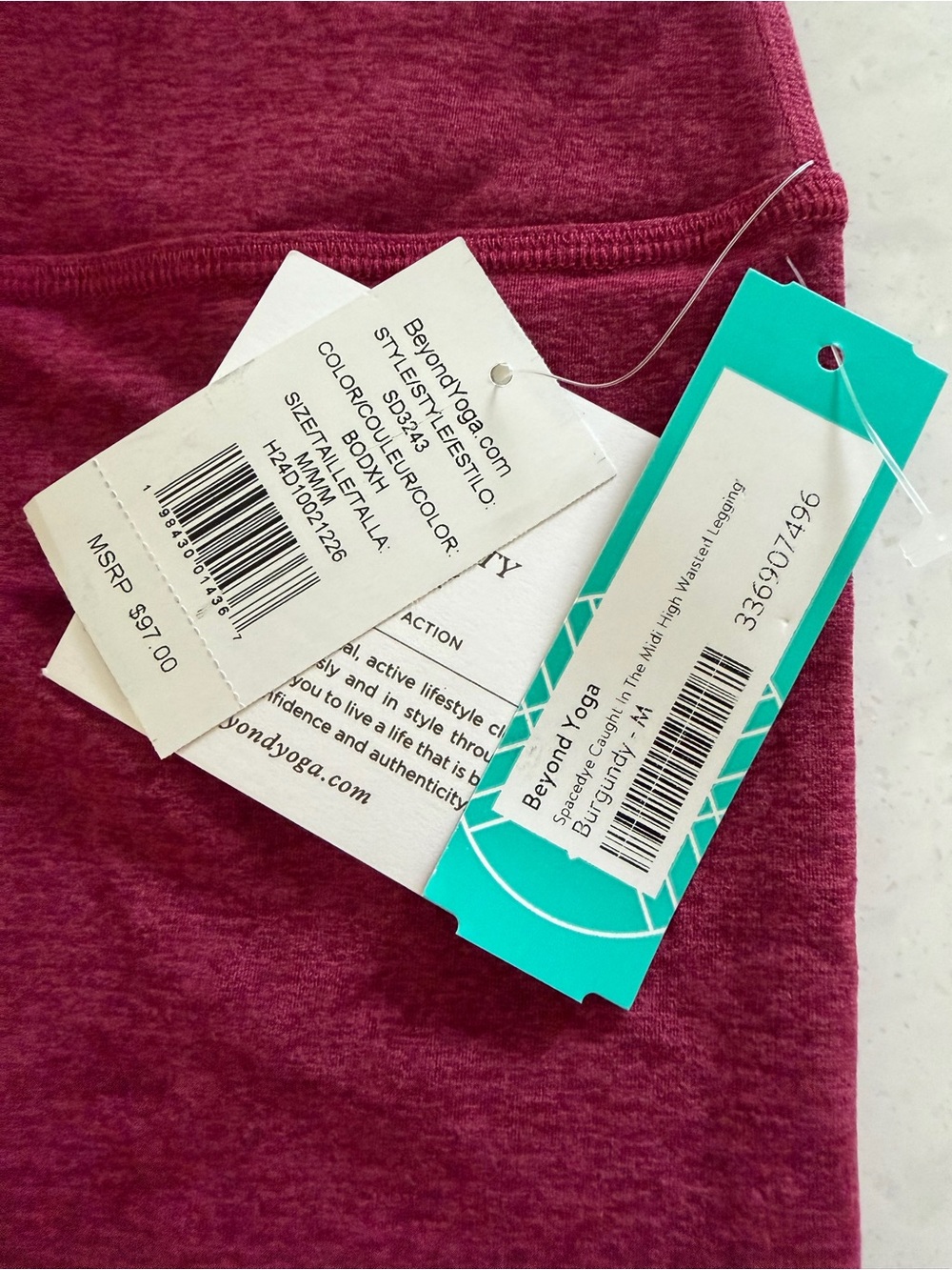 Beyond Yoga Space Dye Caught In The Midi High Waisted Legging -Burgundy - Picture 5 of 10